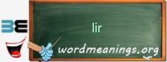 WordMeaning blackboard for lir